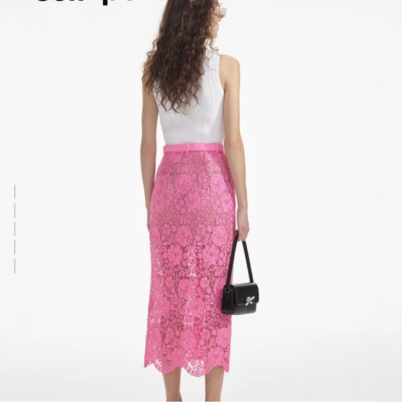 Self Portrait nwt Elegant Pink Lace Skirt - Picture 3 of 16